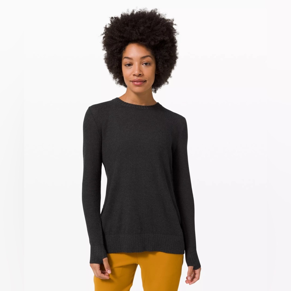 Lululemon cashmere blend dark gray sweater (size 10), excellent condition